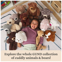 GUND Grahm Teddy Bear cleanable surface for quick cleaning after play.