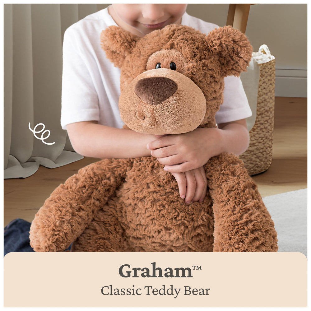 GUND Grahm Teddy Bear soft fur and premium plush keeps hug-worthy over years.