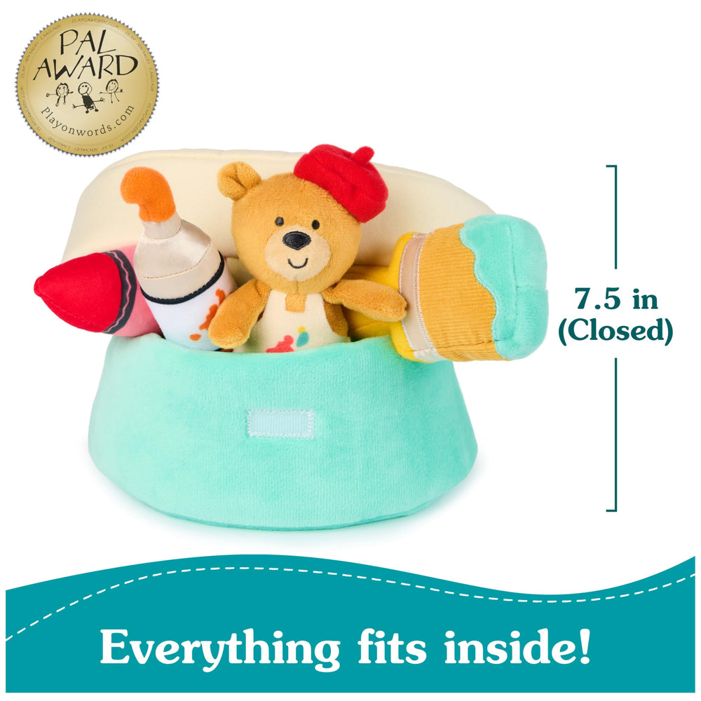 GUND mini bear painter plush wearing a beret inspires imaginative play