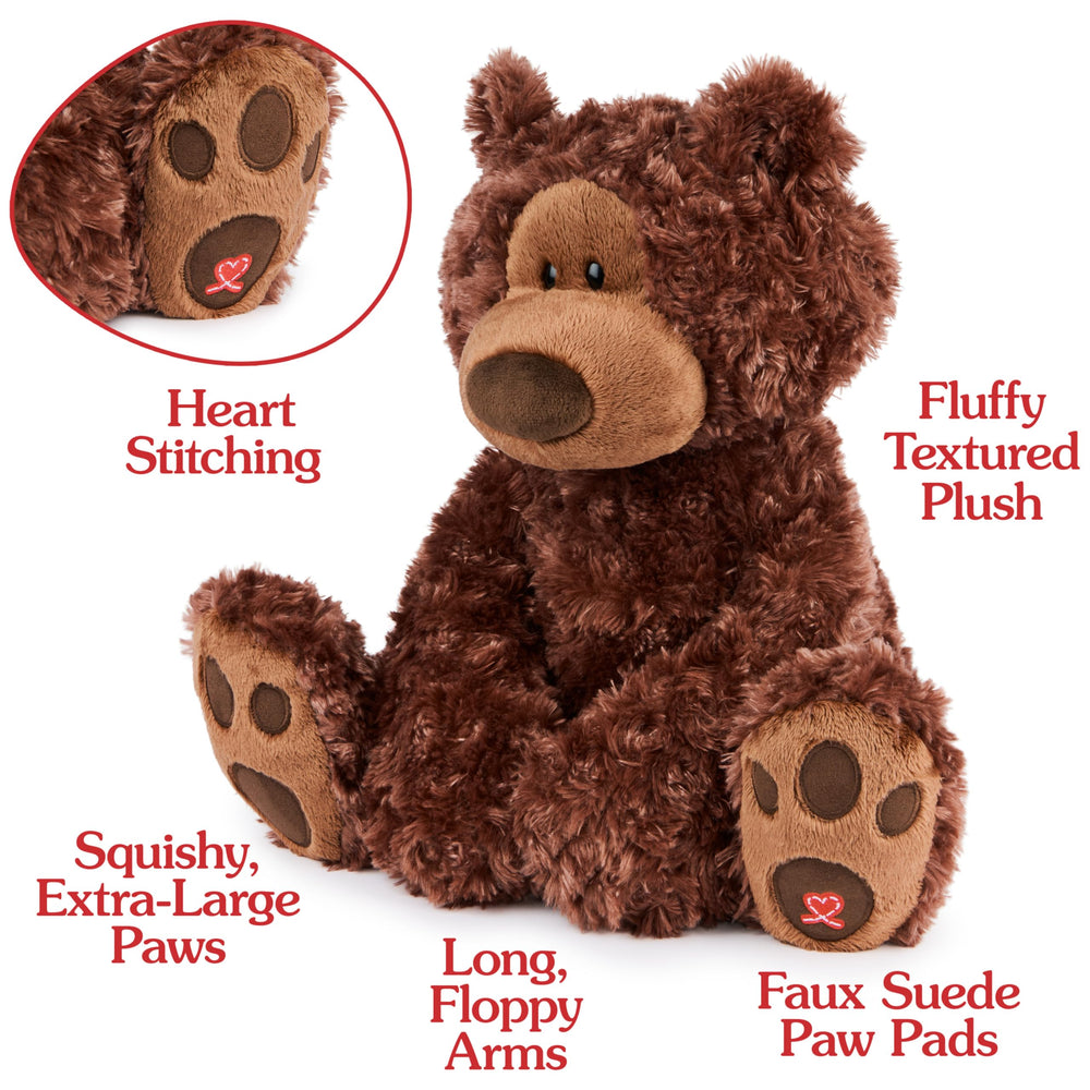 GUND Philbin teddy bear with large paws, ready for big hugs and playtime adventures.