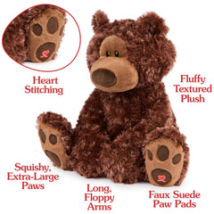 GUND Philbin teddy bear with large paws, ready for big hugs and playtime adventures.