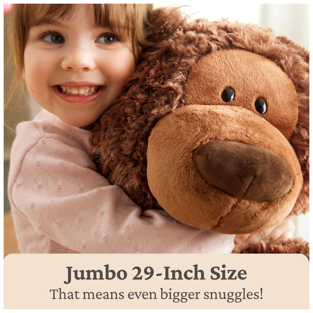 Philbin teddy bear surface-washable for easy cleanup after adventures.