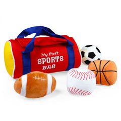 GUND plush sports bag keeps toys organized and portable for on-the-go