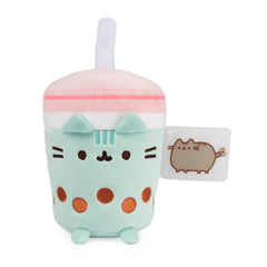 GUND Pusheen Boba Tea Cup plush 6-inch front view—adorable desk companion for fans