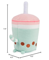 GUND Pusheen Boba Tea Cup plush front view—compact cuddle buddy for play and display