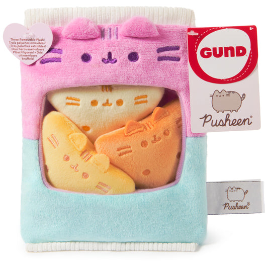 GUND Pusheen Gamer Chips bag with viewing window, ideal for display and gifting.