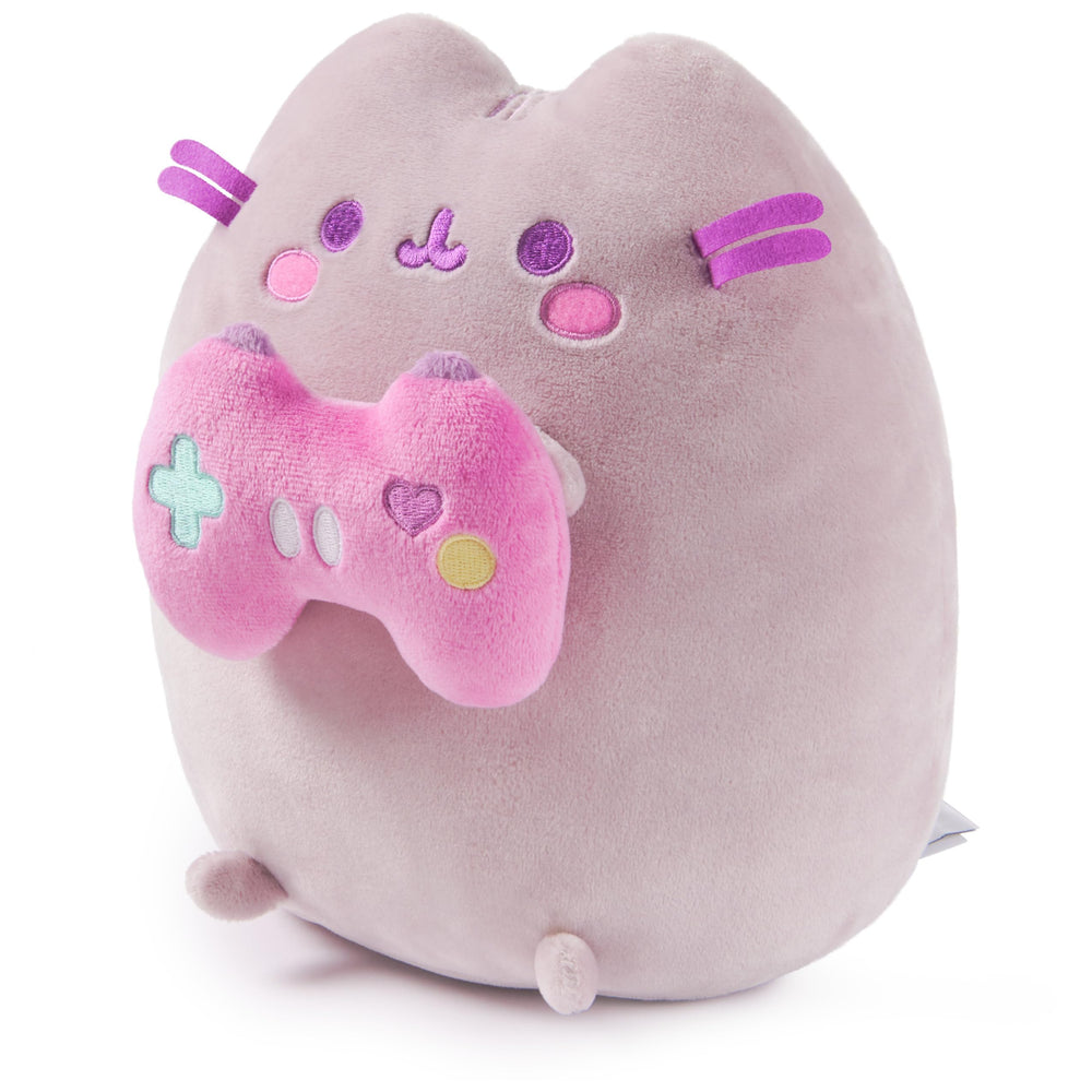 GUND Pusheen rosy cheeks and purple whiskers add playful desk charm