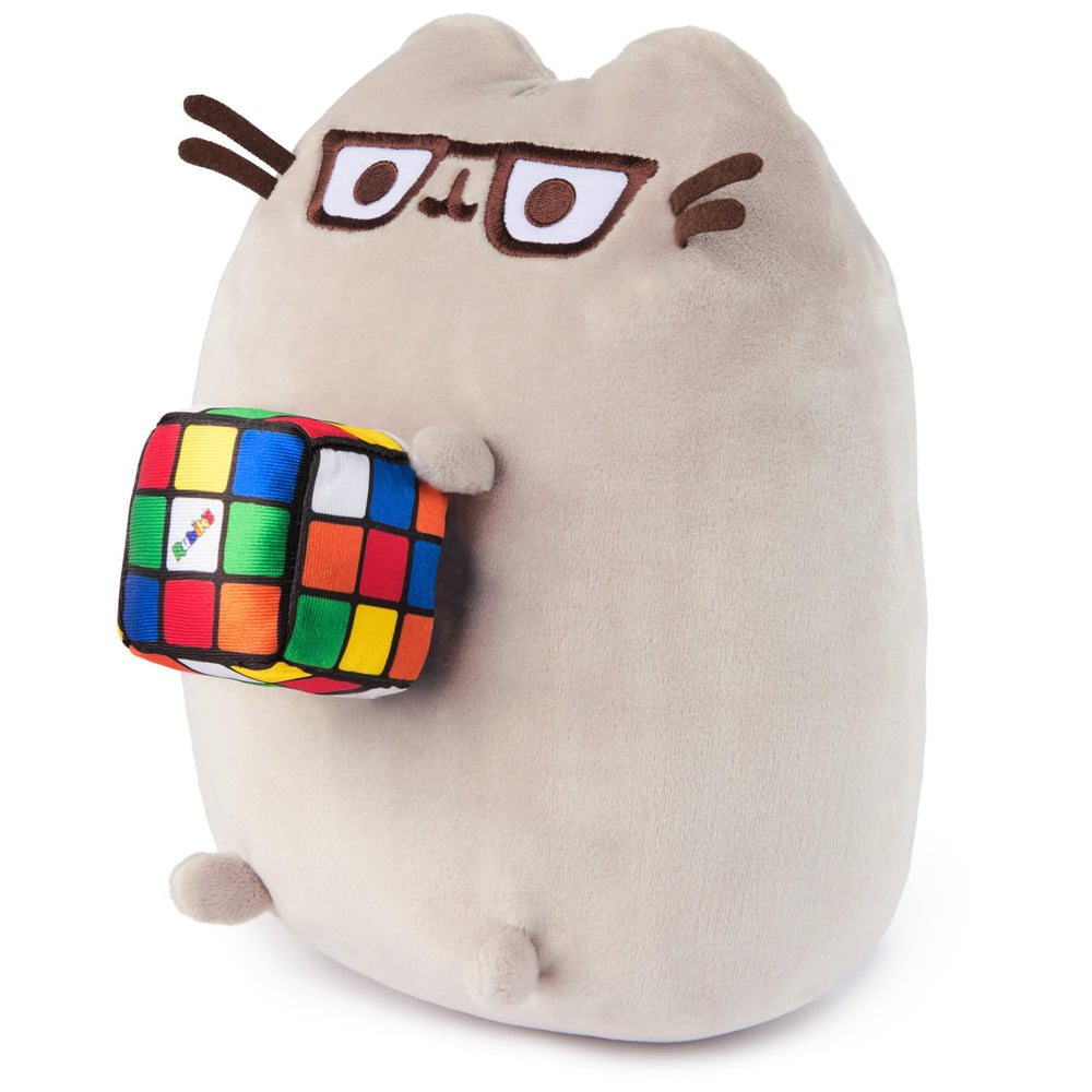 GUND Pusheen satin scrambled Rubik’s Cube prop for nostalgic puzzle vibes