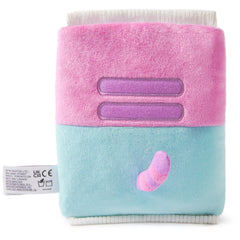 Poly bag packaging protects the plush during shipping and gifting.