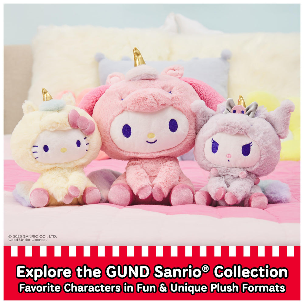 GUND Sanrio Cinnamoroll packaging ships protected in poly bag.