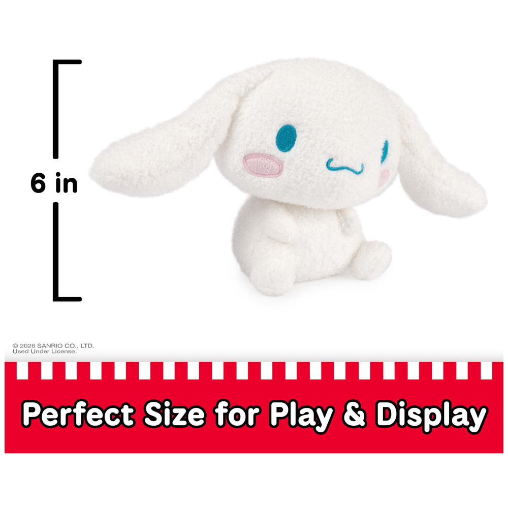 GUND Sanrio Cinnamoroll rosy cheeks add kawaii charm.