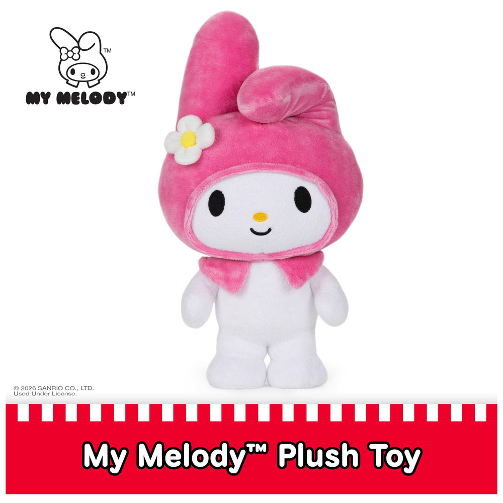 GUND My Melody hood detail with pink hood and flower