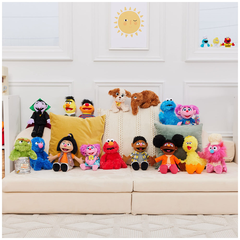 GUND Elmo plush product used as simple room decoration.