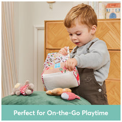 GUND sprinkle jar rattle adds soft jingles for gentle discovery.