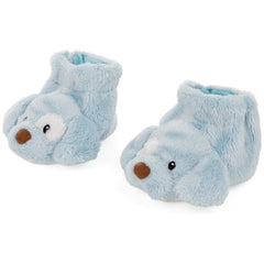 GUND Spunky Puppy rattle booties in blue, ideal baby shower gift.