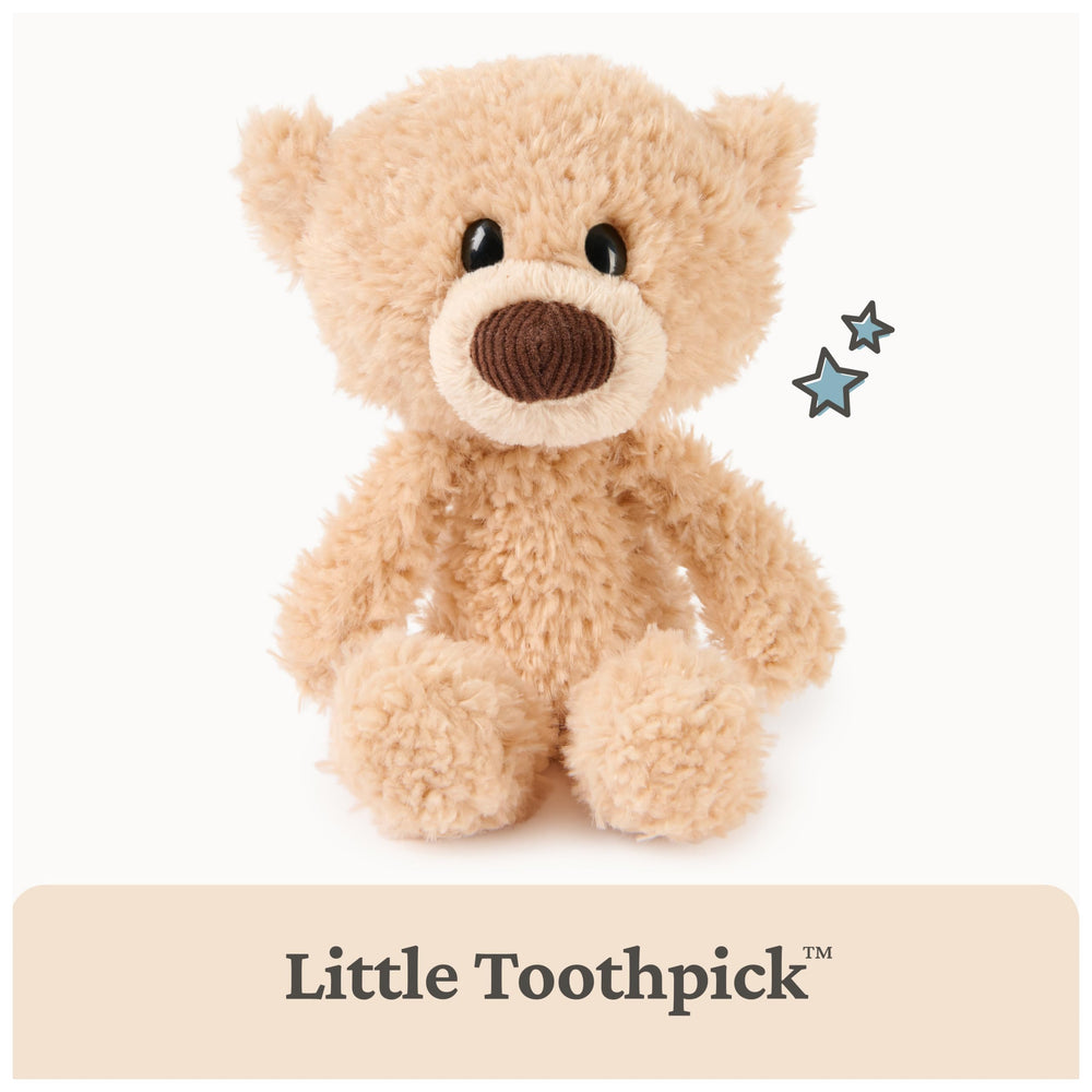 GUND Toothpick Teddy Bear closeup fabric reveals soft premium material and durable construction.