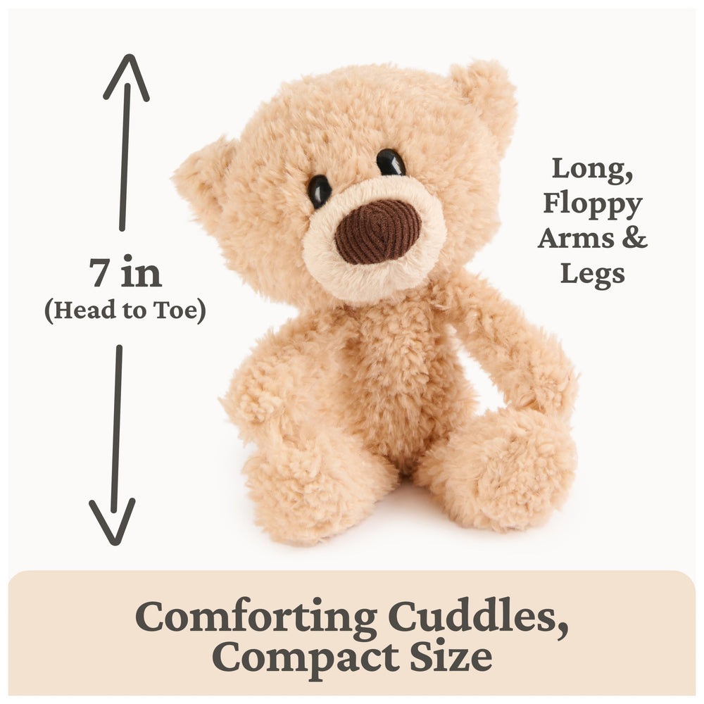 GUND Toothpick Teddy Bear playtime pose demonstrates floppy limbs and friendly expression for hugs.