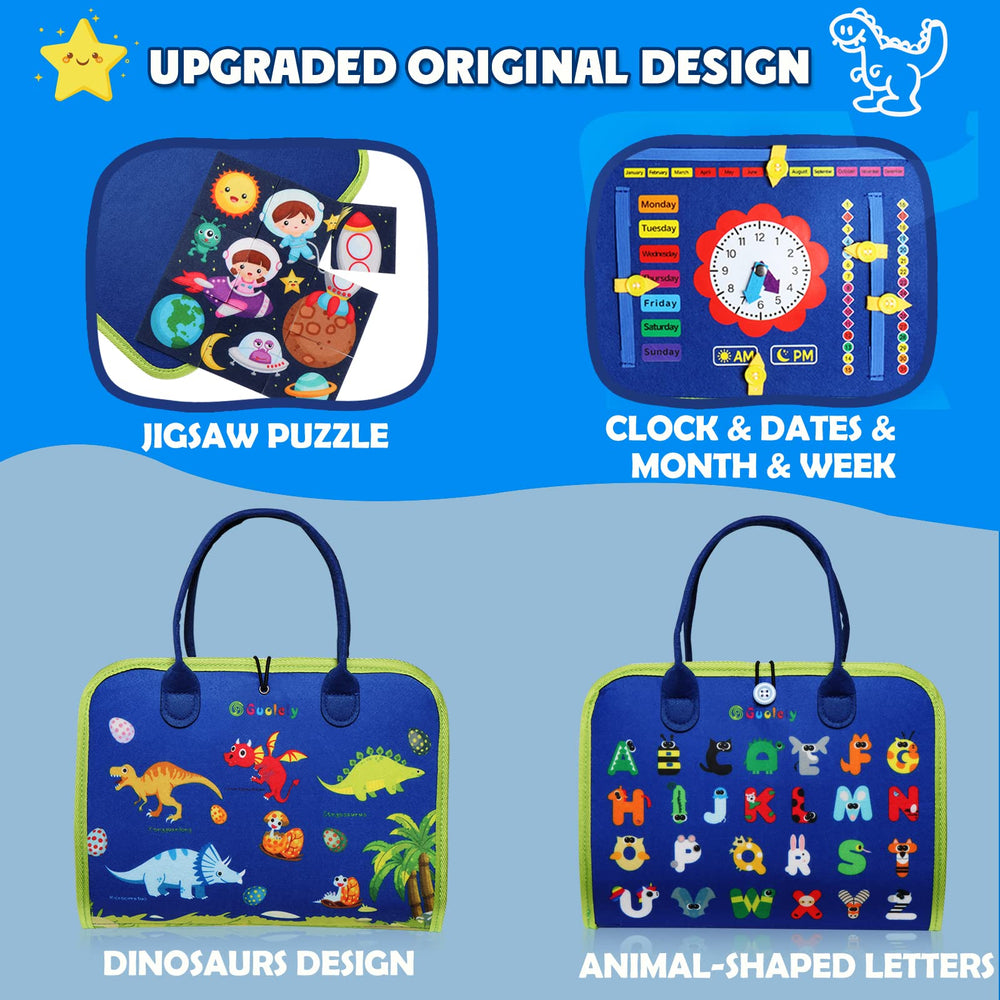 Guolely Busy Board buttons activity fosters finger dexterity for dressing skills.