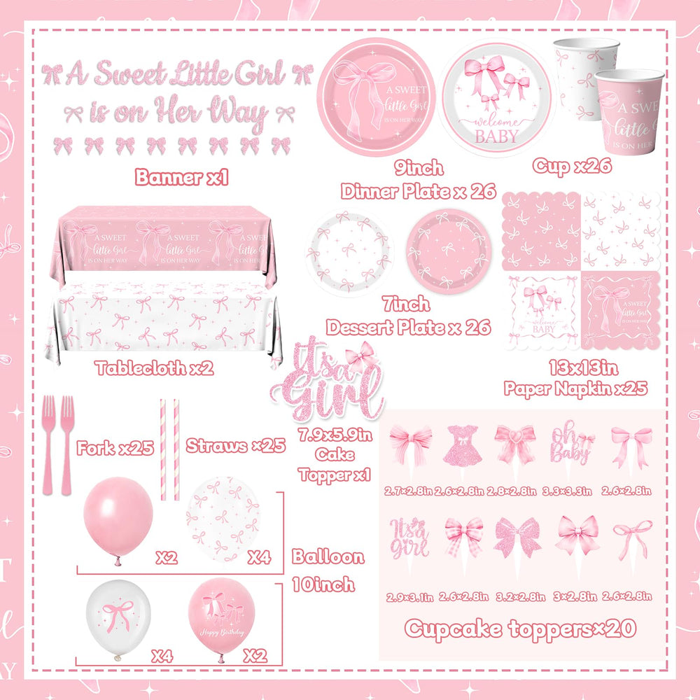 Gupesxu pink bow balloons set enhances party décor