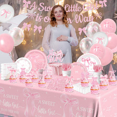 Gupesxu pink bow banner adds festive welcome messages