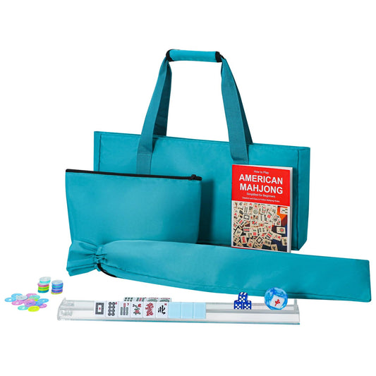 GUSTARIA American Mahjong tiles in blue patterns for quick recognition and play