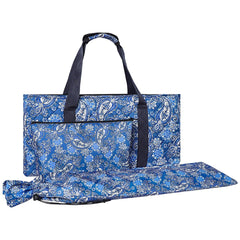 GUSTARIA empty mahjong bag blue print front view highlighting transport convenience