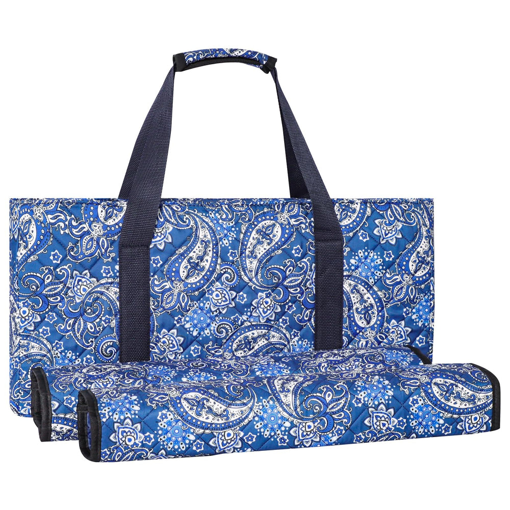GUSTARIA empty mahjong bag with blue print for stylish travel storage.