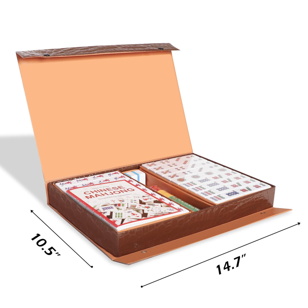 GUSTARIA mahjong carrying case in brown for easy transport