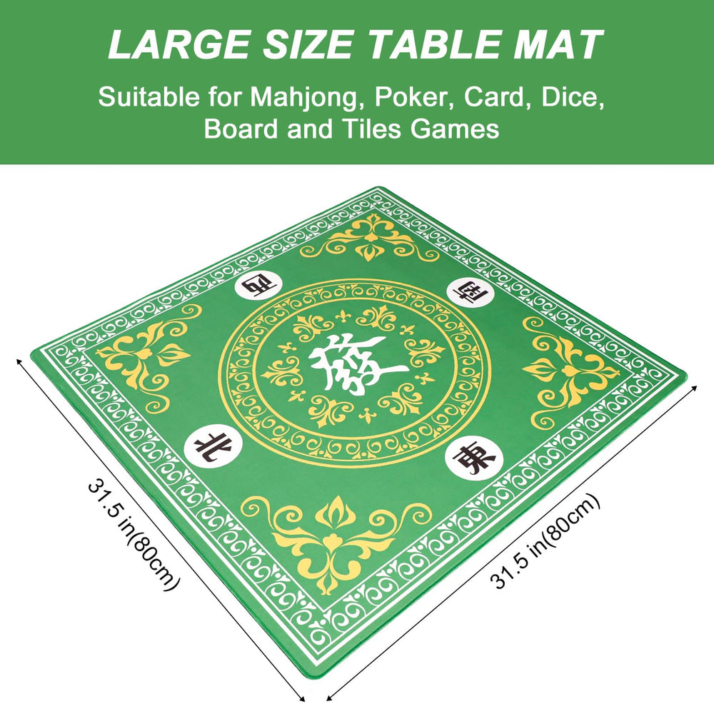 GUSTARIA Mahjong Mat includes three dice for quick setup and play