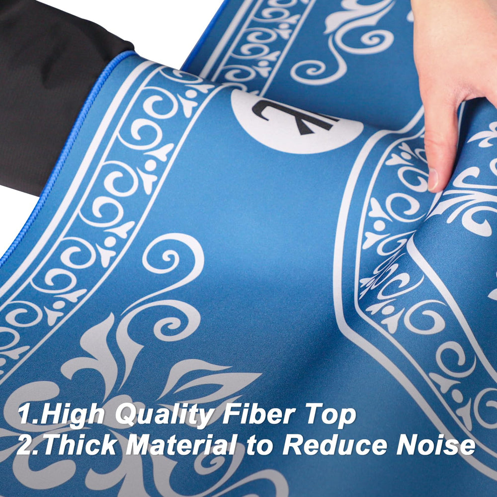 GUSTARIA anti-slip mat with rubber backing protects surfaces during play.