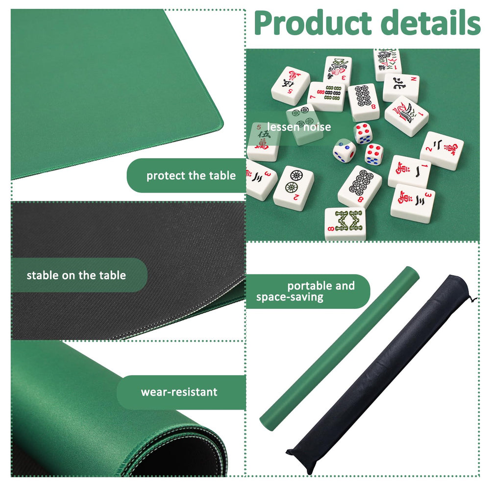 GUSTARIA Mahjong Mat reduces table noise for a quieter game surface.