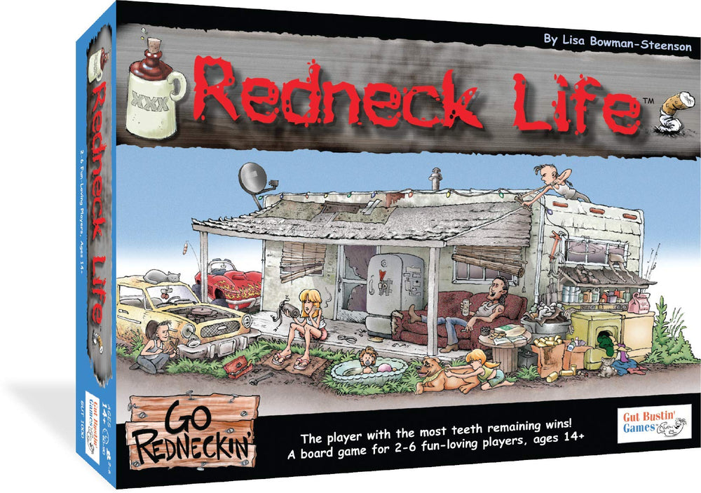 Gut Bustin' Games Redneck Life teeth tokens highlight quirky game stakes.