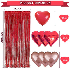Guudmua heart foil balloons 6 pcs ideal for anniversary décor