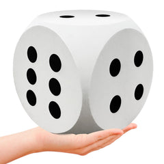 Guuozzli 6inch white foam dice for large groups and clear numbers.