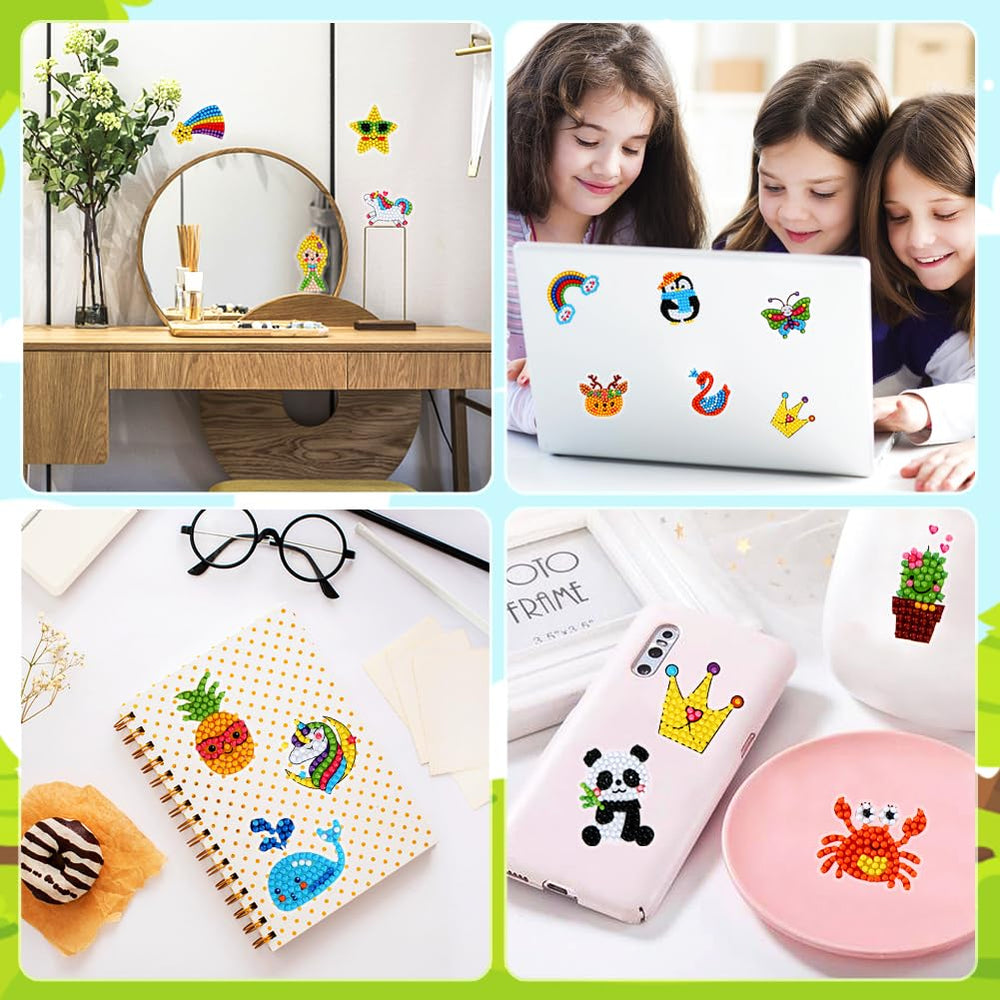 GWAHSA diamond art stickers bright colors for easy DIY art.