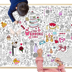 GWHOLE giant coloring poster wedding-patterns invites playful coloring at events.