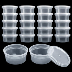 GWHOLE 20-pack slime containers with translucent bodies for easy color organization.