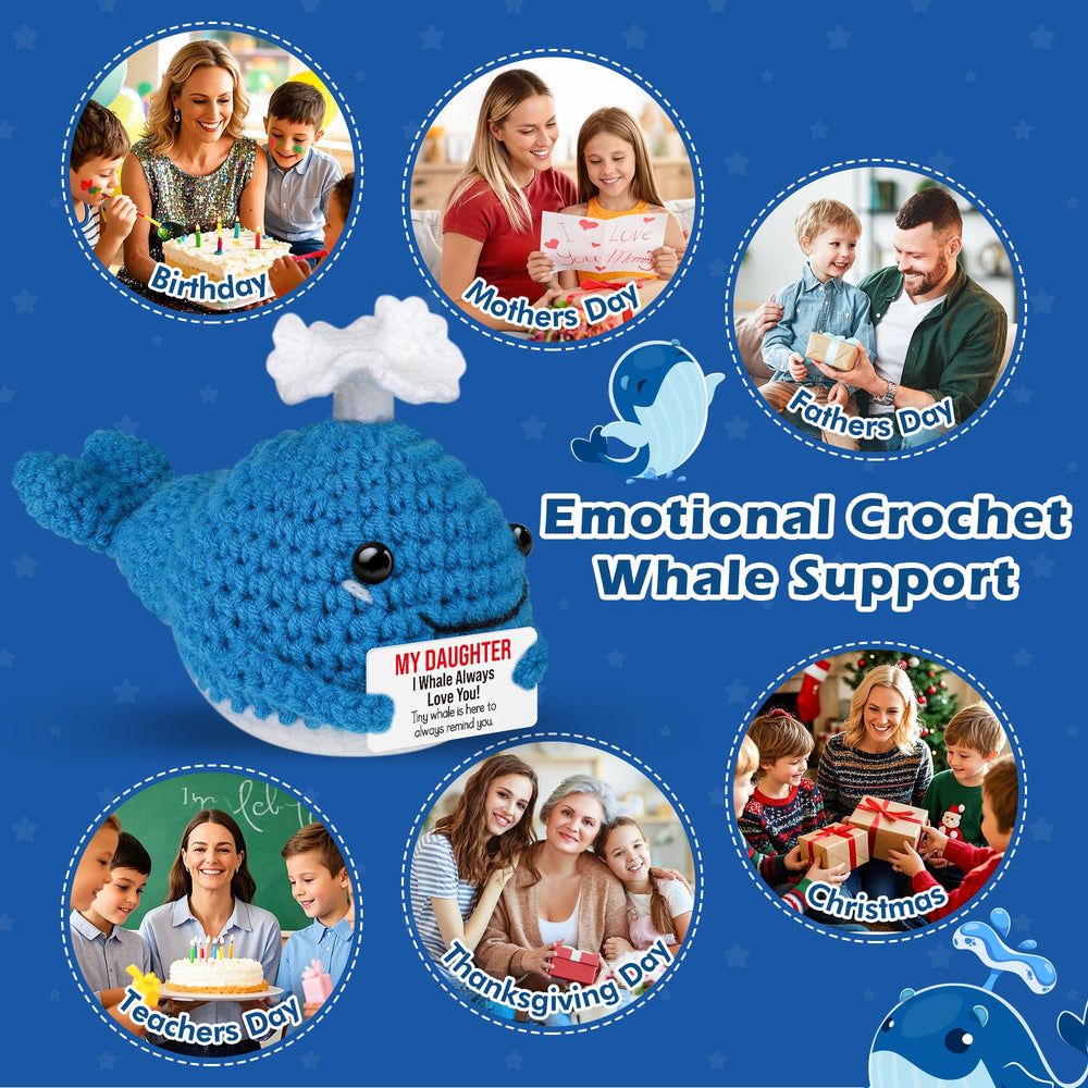 GwhyGifts car dashboard crochet whale adds a cute travel touch