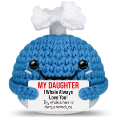 GwhyGifts crochet whale card presents playful love for a daughter's keepsake
