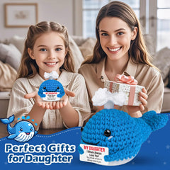 GwhyGifts pocket-size crochet whale easy to carry in a bag