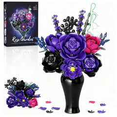 GXJTYYBS Ideas Purple Flowers Gothic Rose Bouquet dramatic, long-lasting centerpiece for home décor