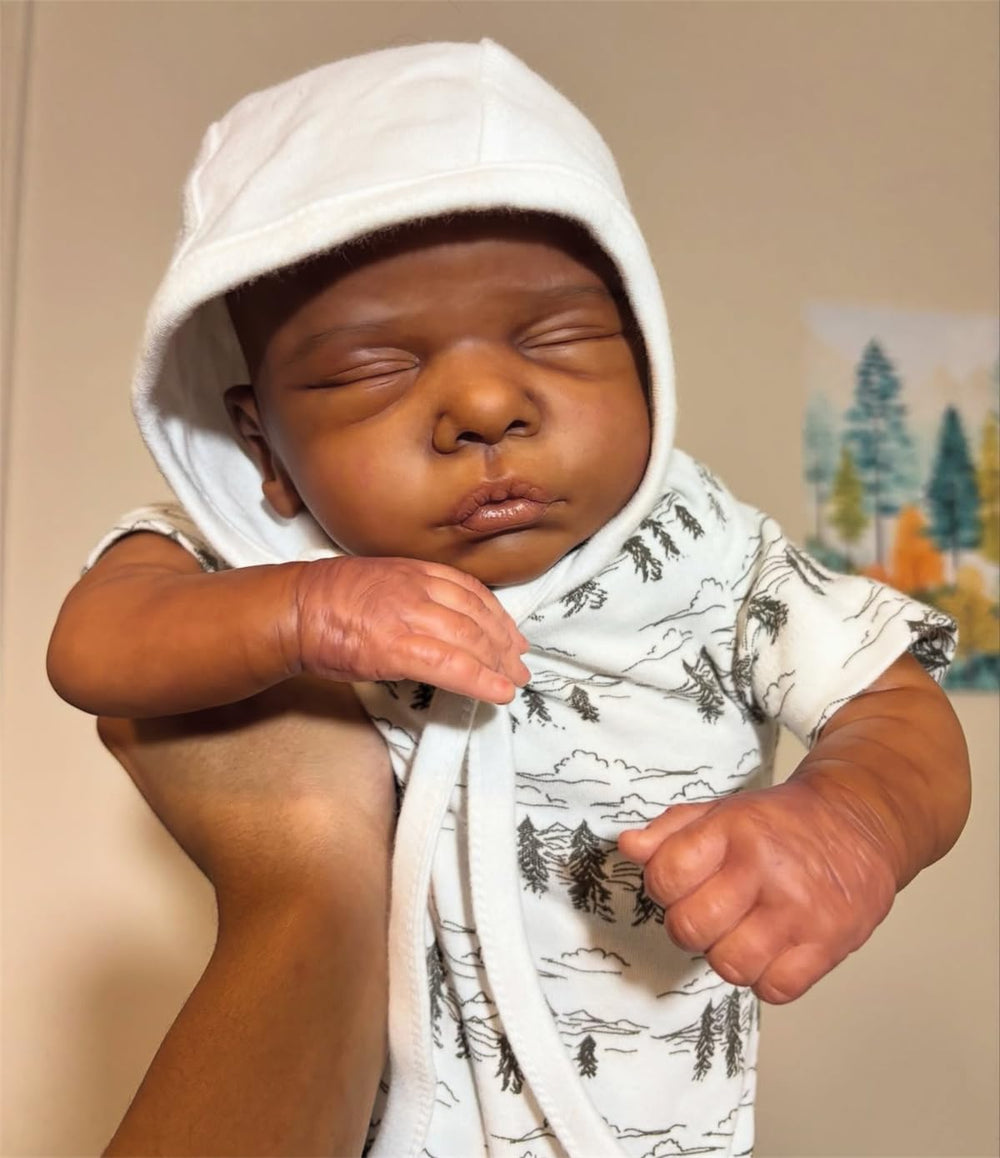 GYCV reborn black boy doll, 19 inches, lifelike for imaginative play and gentle handling