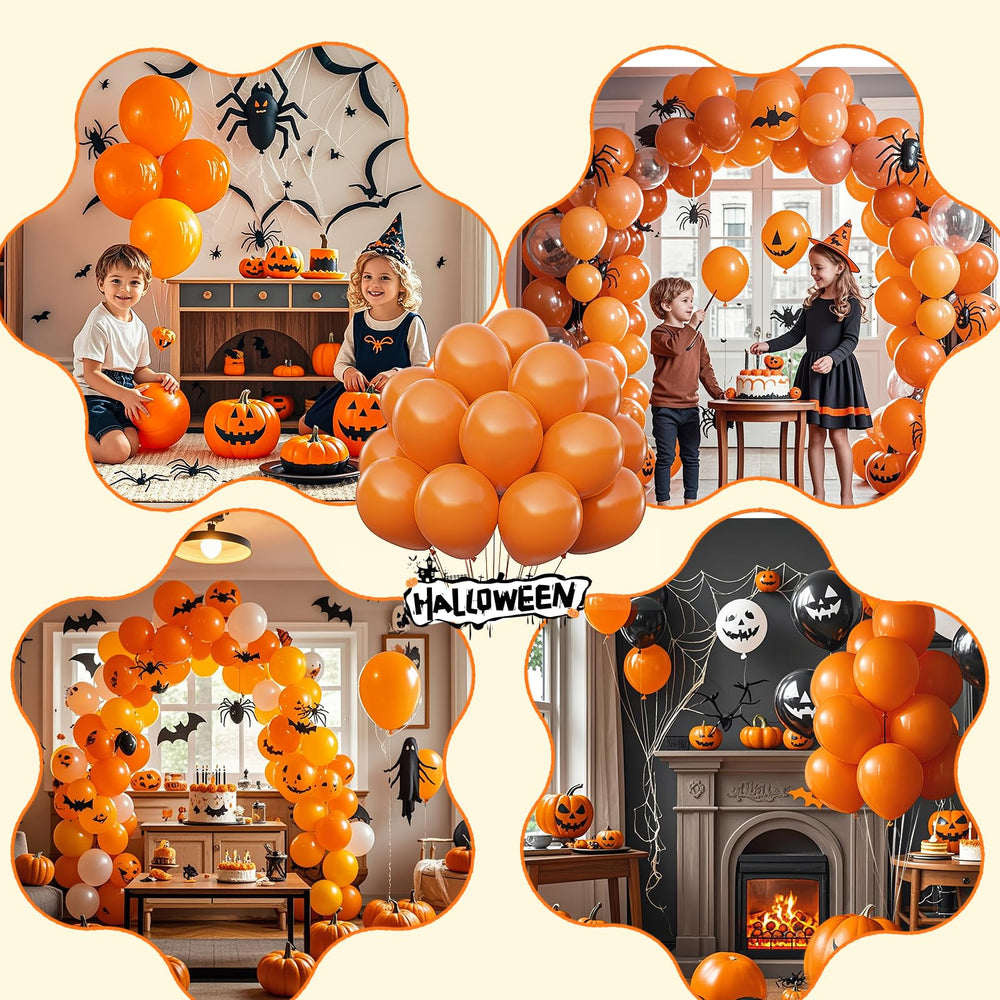 GYIPFIPA orange balloons create a Halloween ceiling arch