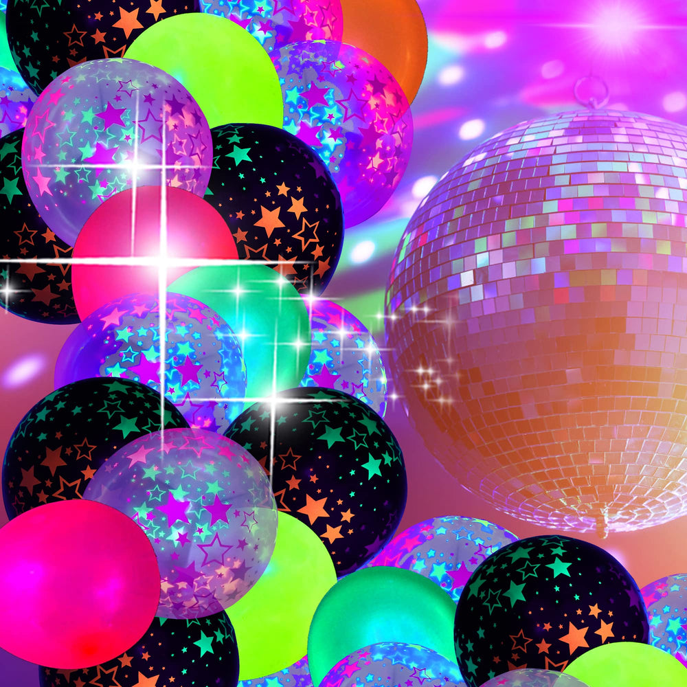GYIPFIPA neon balloon set ideal for glow decorations and photo moments