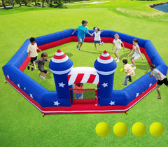GYMMALL Gaga Ball Pit inflatable 20ft in action for outdoor fun