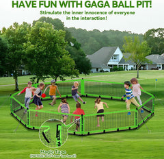 GYMMALL Gaga Ball Pit wind ropes stabilize the court during windy outdoor play sessions