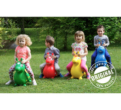 GYMNIC Rody Bounce Horse Green, inflated close-up, soft vinyl and resilience