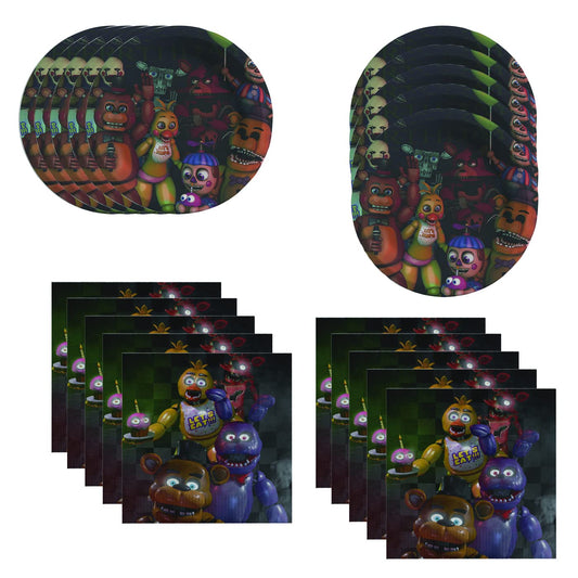 GYSIXGAOSU Five Nights plates, ideal for themed party dining and easy cleanup.