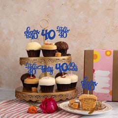 Gyufise 40th birthday theme toppers enhance anniversary celebration visuals.