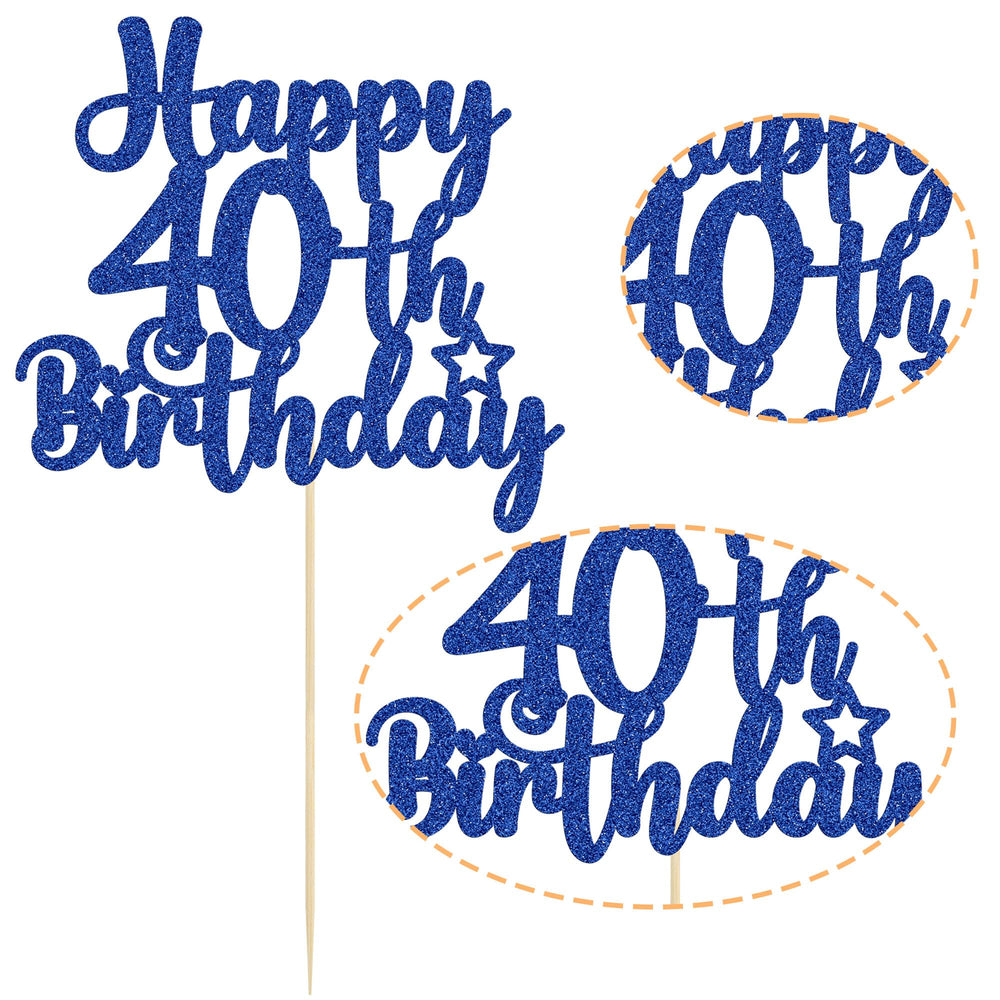 Gyufise 40th birthday topper for cakes and desserts; ideal party accent.